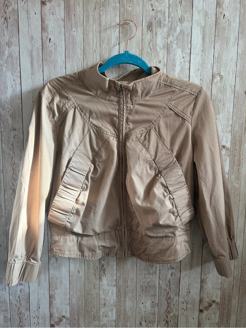 Hinge Taupe Zip-Front Bomber Jacket